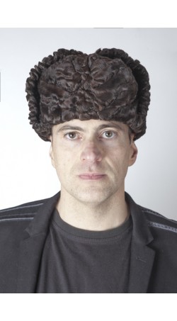Mütze aus Persianer Pelz – russischer Stil - Dunkelbraun